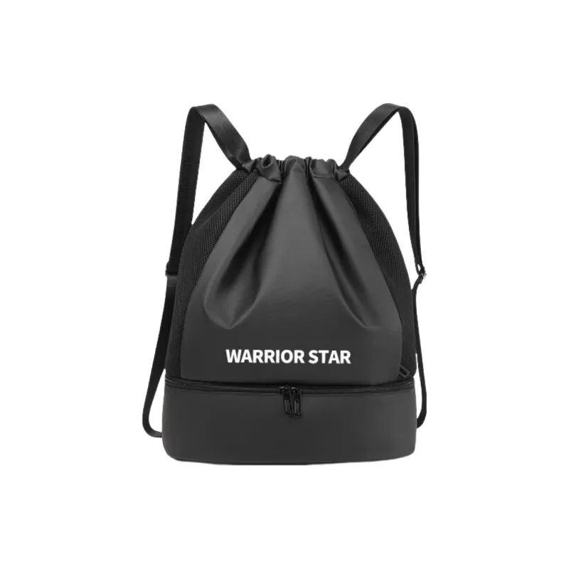 Warrior Polyester Gym Bag Large Size Unisex Black White-3