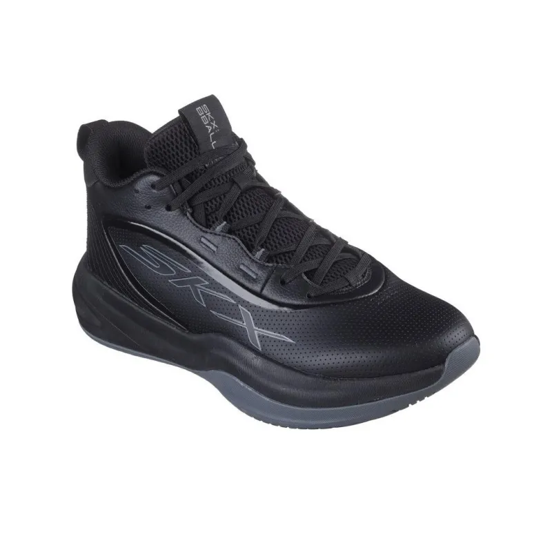 Skechers Anti Slip Wear Resistant Mid Top Basketball Shoes Men's Black-2