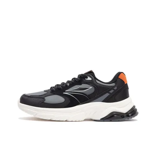 361° Wear-resistant And Lightweight Low-Top Casual Shoes Men's Obsidian Black Smoke Gray