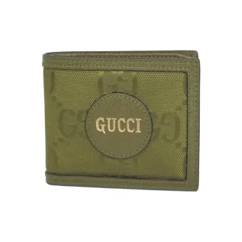 GUCCI Recycled Nylon With Leather Wallet Men's Green