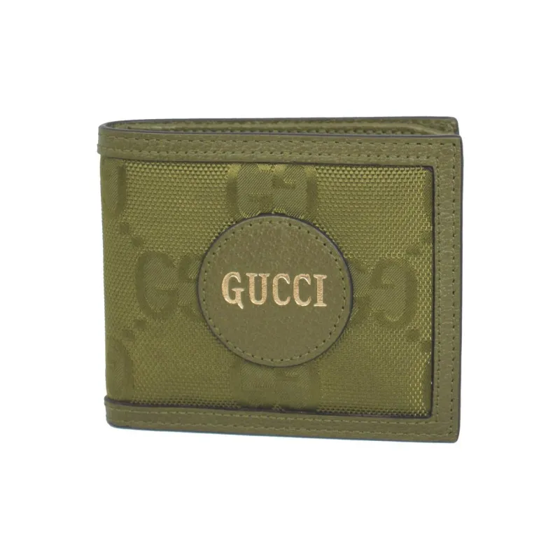 GUCCI Recycled Nylon With Leather Wallet Men's Green-0