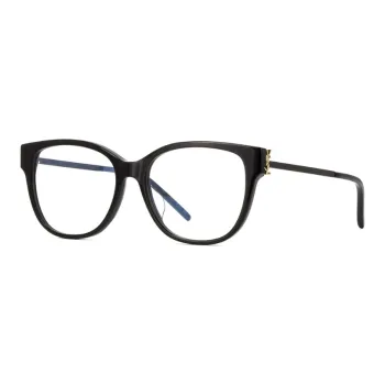 SAINT LAURENT Acetate Irregular Shape Eyeglass Frames Unisex Black
