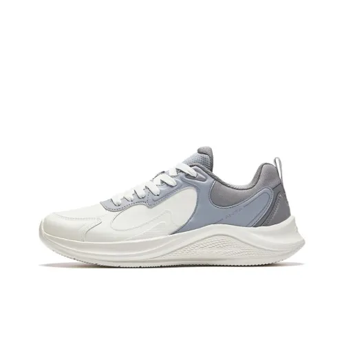 Anta Walk Anti Slip And Wear Resistant Breathable Low Top Casual Running Shoes Men's Ivory White Mist Gray