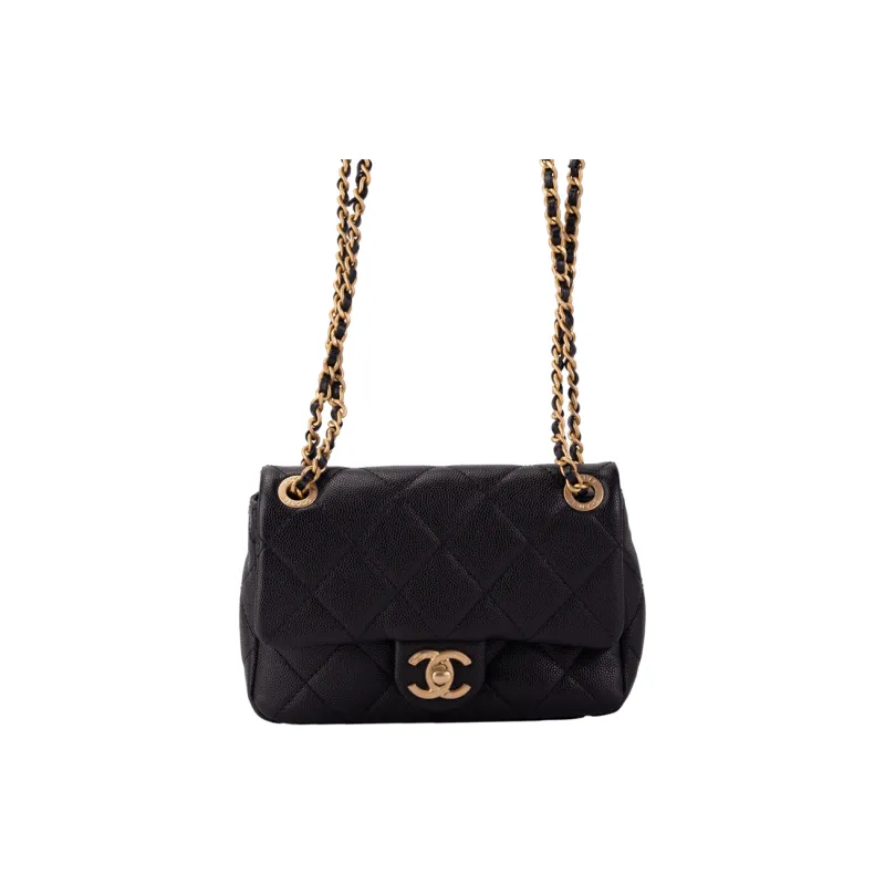 CHANEL Calfskin Shoulder Bag, Crossbody Bag Mini Unisex Black-2