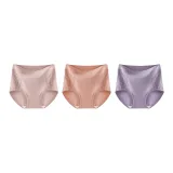 C Set-High-Rise Plus Size-Milk Coffee+Shrimp Pink+Purple (3 Pack)