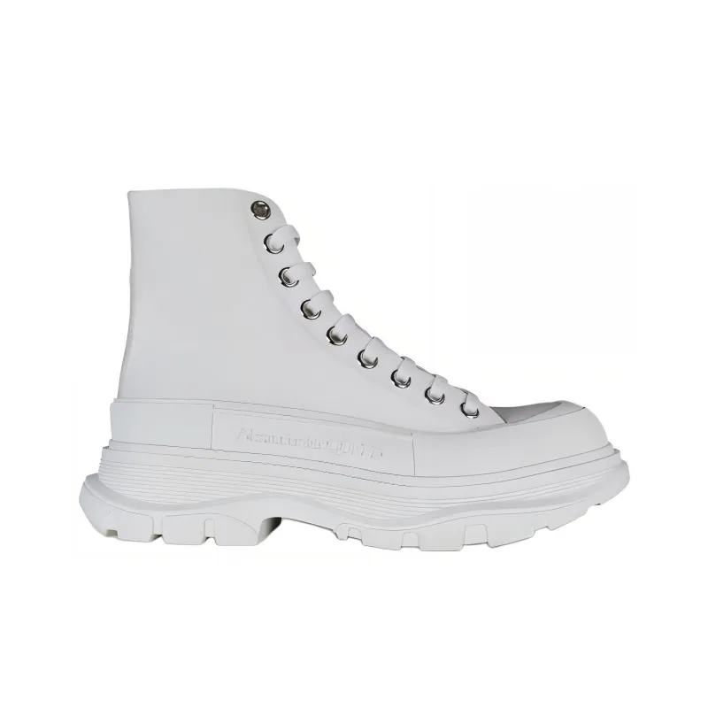 Alexander McQueen Tread Slick High Top Casual Shoes Men's White-1