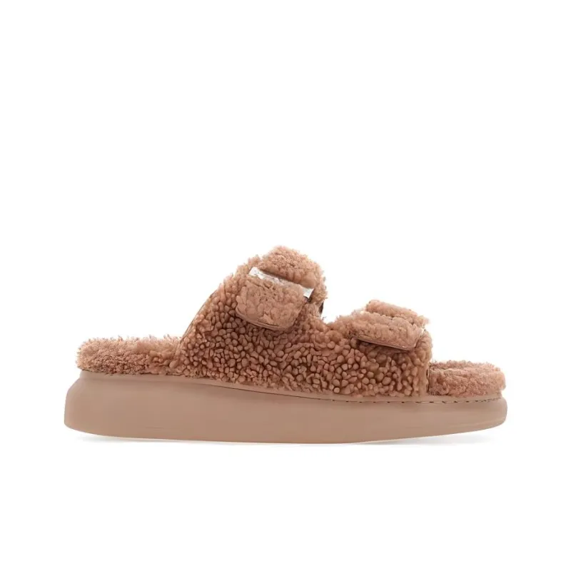 Alexander McQueen Oversized Hybrid Slides Sherling Pink Women's-1