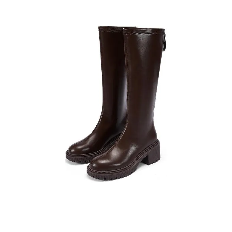 DAPHNE Knee high Boots Women's Black/Beige/Brown-2