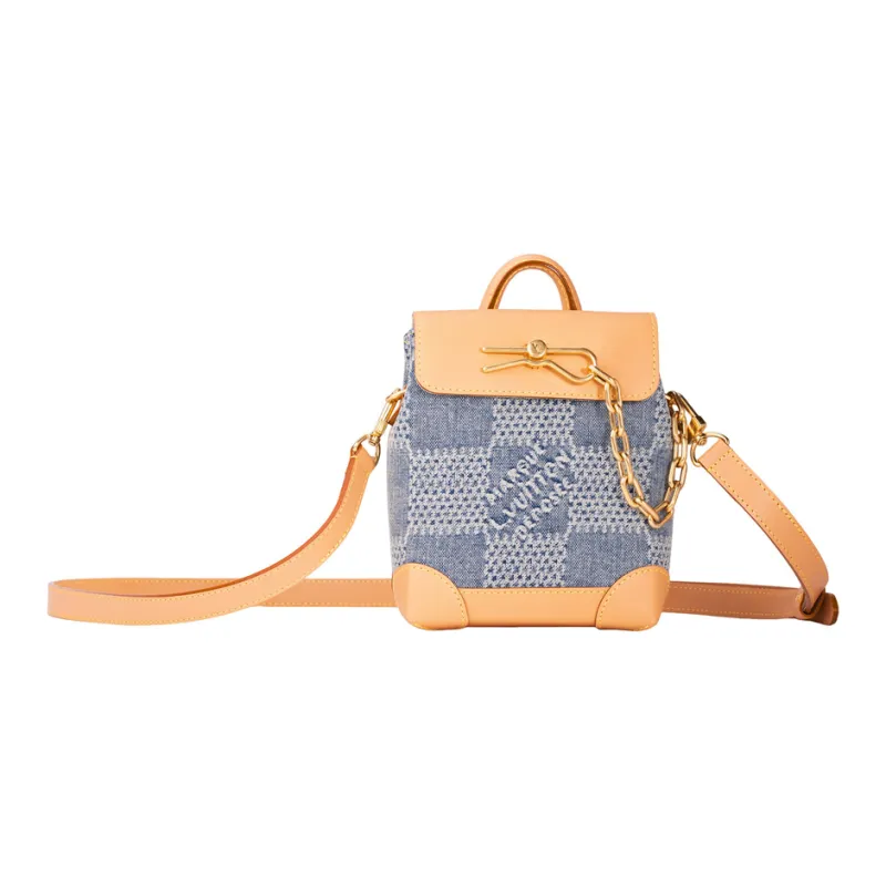 LOUIS VUITTON Nano Steamer Damier Denim 3D Blue Denim-1