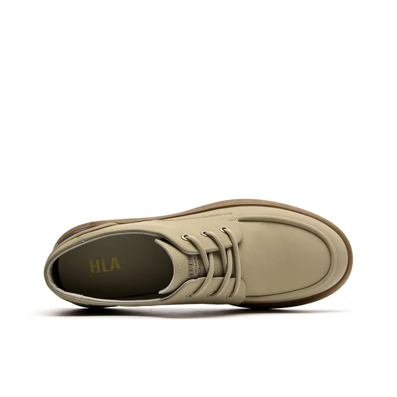 HLA Vintage Platform Comfortable Casual Leather Shoes Men's Workwear Low-Top-9