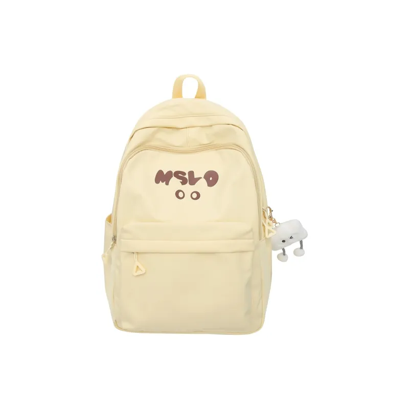 Deli Bear Nylon Backpack Regular Unisex Black/White/Blue/Yellow/Pink-11