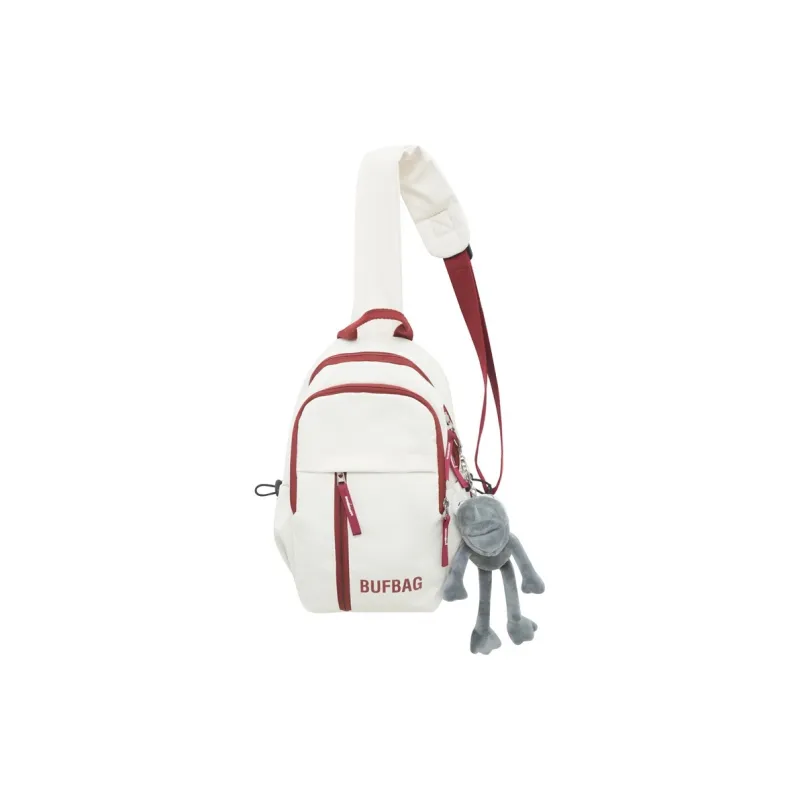 Rainbow Girl Nylon Shoulder Bag Regular Unisex White Green/White Red/Pure Green/Black-3