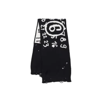 MM6 Maison Margiela Numbers motif Virgin Wool Scarf