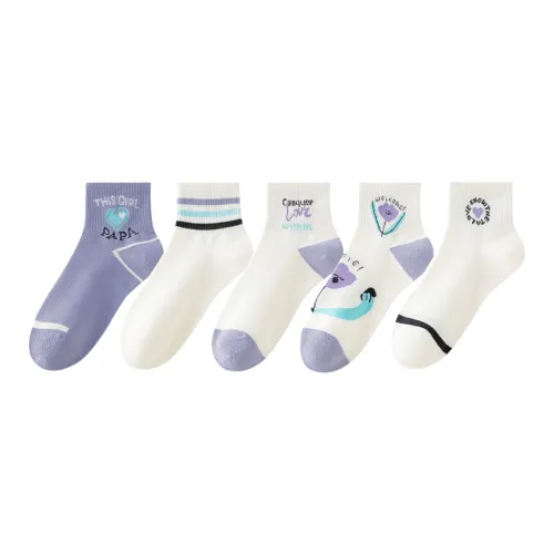 Lan Miao Mid Calf Socks Women's 5 Pack