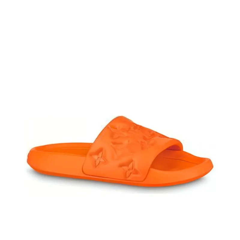 LOUIS VUITTON Waterfront Slip Resistant Slide Slippers Men's Orange-1