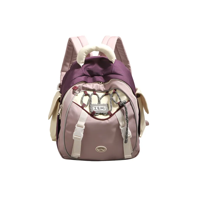 MINLUBAOLUO Fabric Backpack Large Size Women's Yellow/Blue/Pink-7