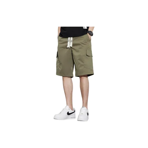 Tonlion Casual Shorts Men Army Green