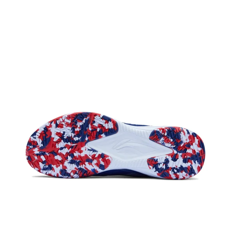 LiNing Anti Slip And Wear Resistant Breathable Low Top Badminton Shoes Unisex Blue Red-5