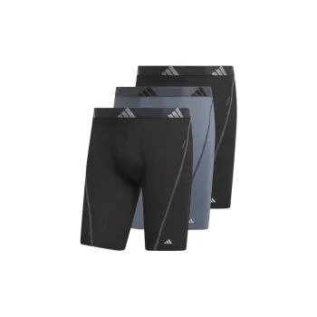Adidas Free Shipping With AdiClub Performance Mesh Graphic Long Boxer Briefs 3 Pack
