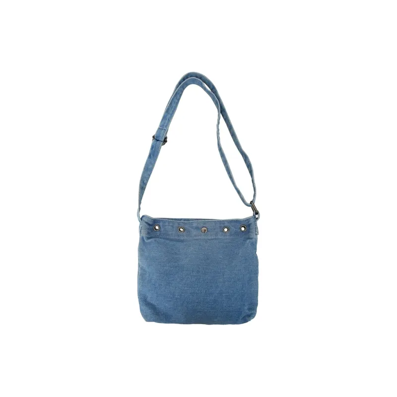 OUZIHUANG Denim Crossbody Bag Unisex Dark Blue/Light Blue-4