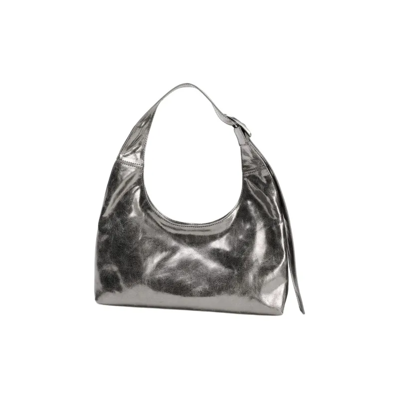 ZARA Artificial Leather One Shoulder Handbags Mini Women's Silver-1