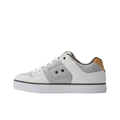 DC Shoes Skateboard Shoes Men Low-Top Gray White