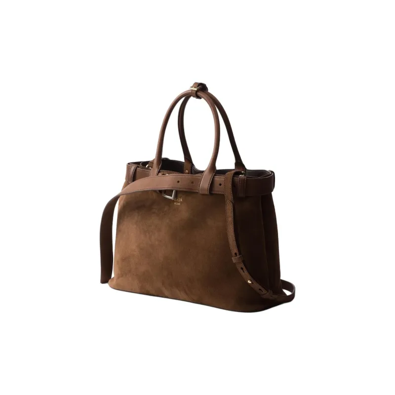 PRADA Leather Tote Bag, Shopping Bag, Handbag Large Size Women's Cocoa Brown-1