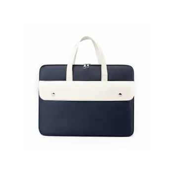 GOX PU Laptop Bag Portable Document Briefcase Laptop Bag Tubas Unisex White/Gray/Black/Dark Blue