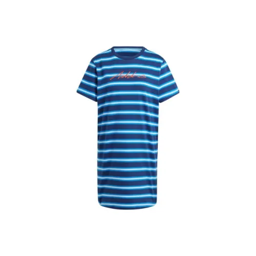 Adidas Clothing Short-Sleeved Dresses Women's Blue