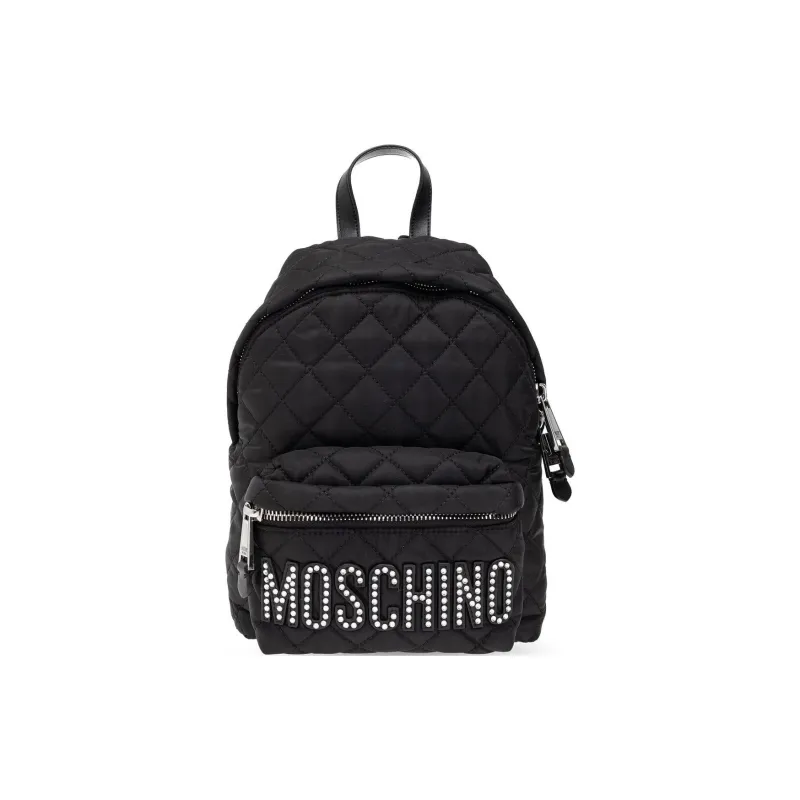 MOSCHINO Logo-Embellished Zip-Up Quilted Backpack-0