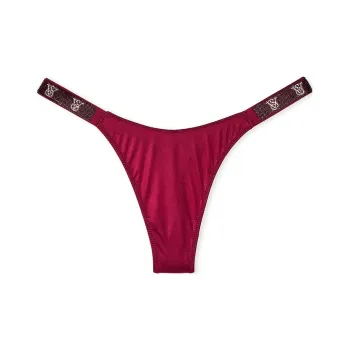 Victoria's Secret Very Sexy Shine Strap Rose Lace Thong Panty / Campari Red Underpants Women's 1 Pack Gin Balin Red