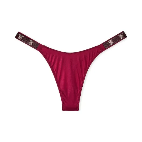 Victoria's Secret Very Sexy Shine Strap Rose Lace Thong Panty / Campari Red Underpants Women's 1 Pack Gin Balin Red