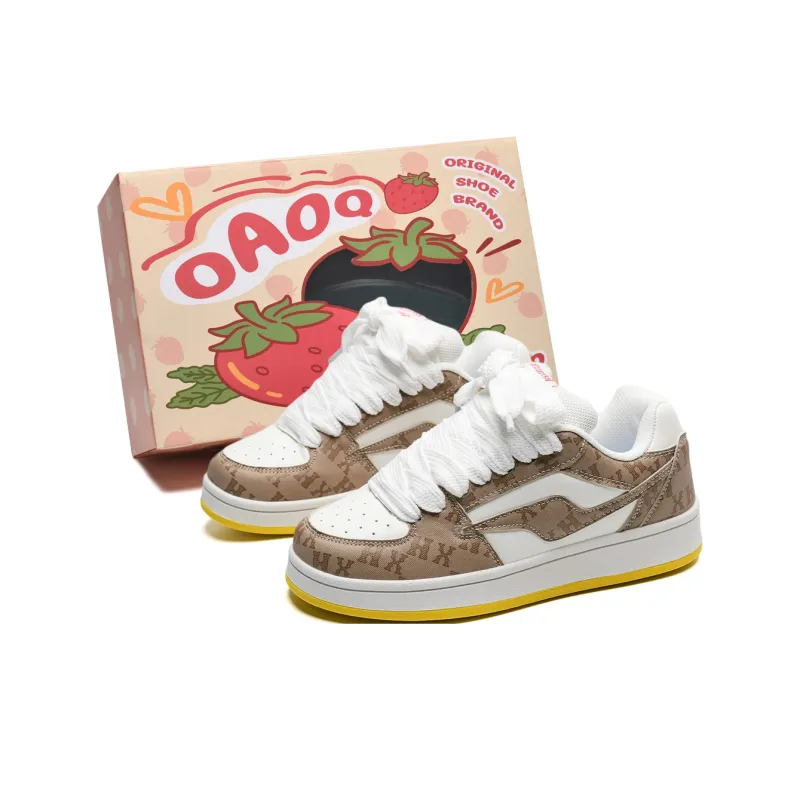 OAOQ Wear-resistant And Lightweight Low-Top Casual Shoes Unisex Light Moon-21