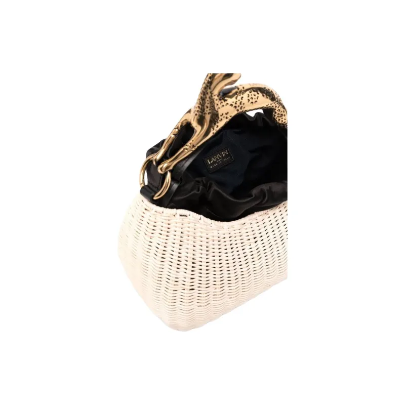 Lanvin Cat Embellished handle Woven Tote-3