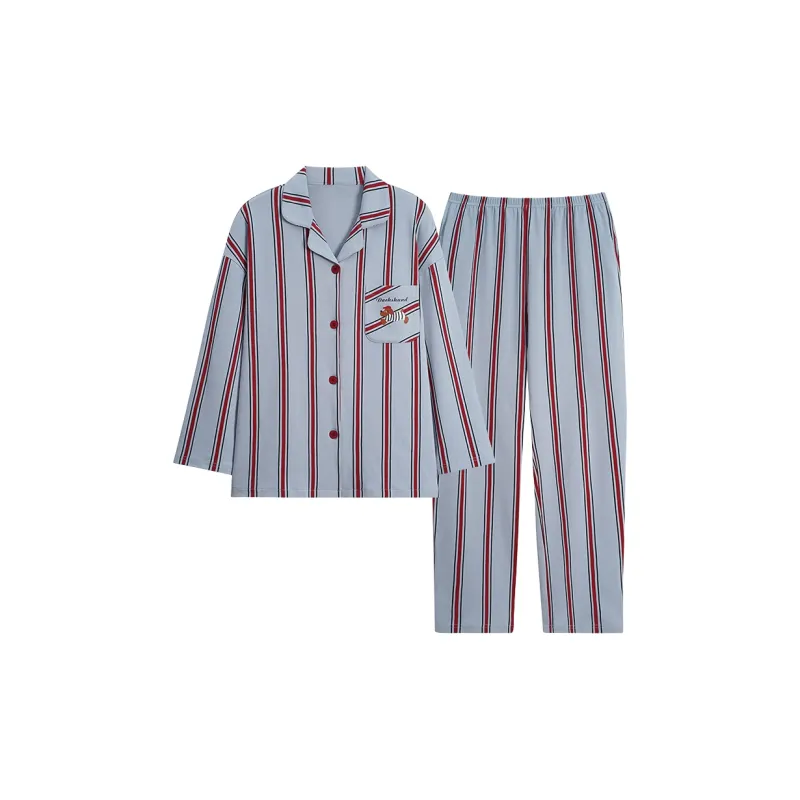 MIIOW Trend Party Series Pajama Set Women's Red Blue-0