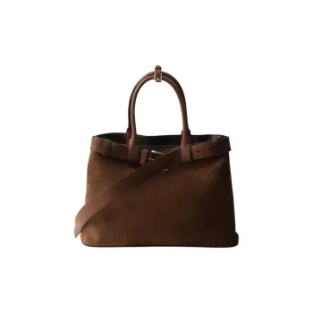 PRADA Leather Tote Bag, Shopping Bag, Handbag Large Size Women's Cocoa Brown