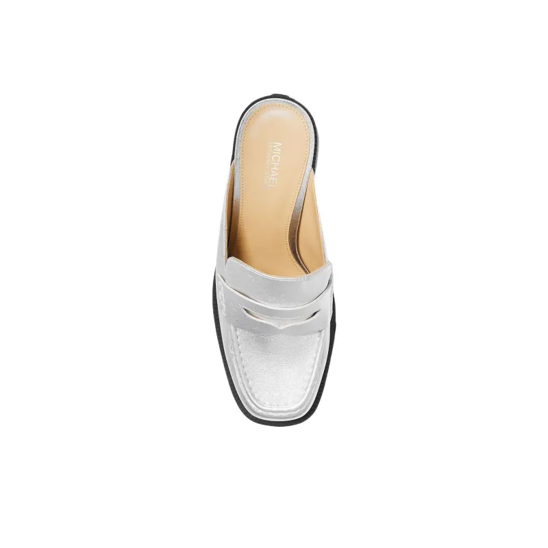 MICHAEL KORS Closed Toe Slippers 8.9cm Women's Silver-3