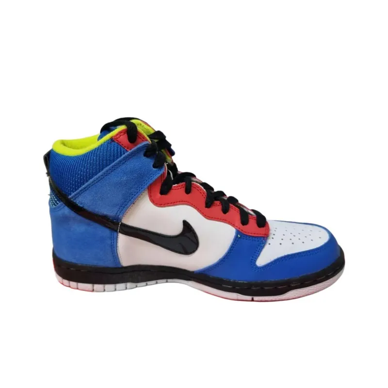Nike Dunk High Anti-Slip Wear-Resistant High-Top Kids' Skateboarding Shoes Blue Black White Teenagers-1