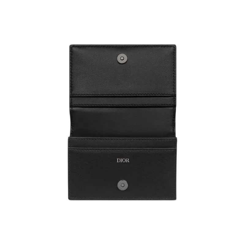 DIOR Jacquard Wallet Regular Men's Beige & Black-4