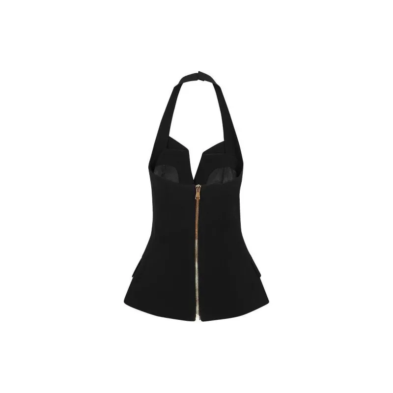 Balmain Hair Double Breasted Sleeveless Halterneck Top-1