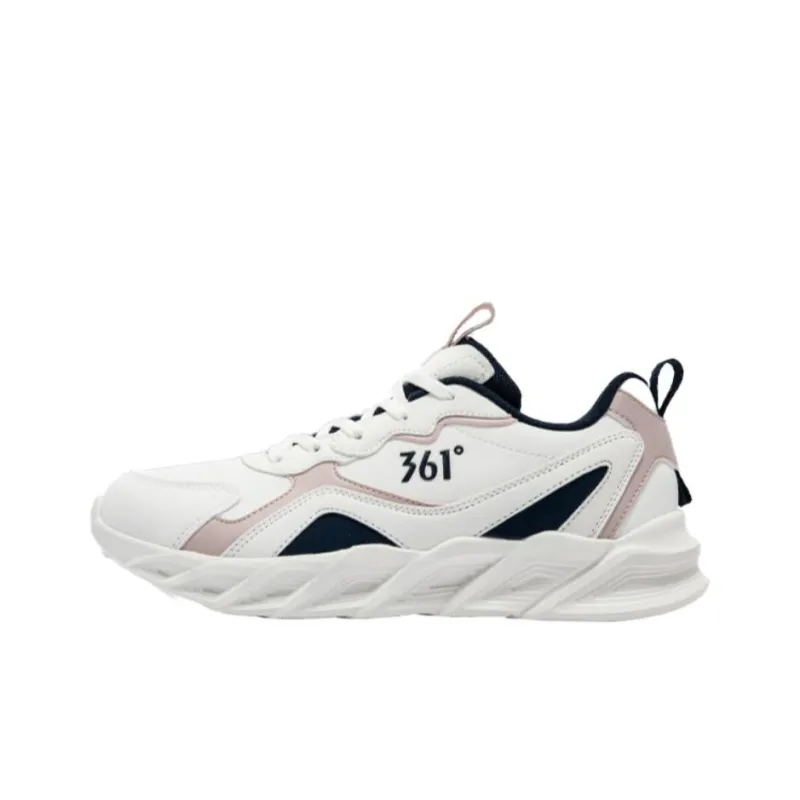 361° Wear resistant And Lightweight Low Top Running Shoes Women's White Pink-0