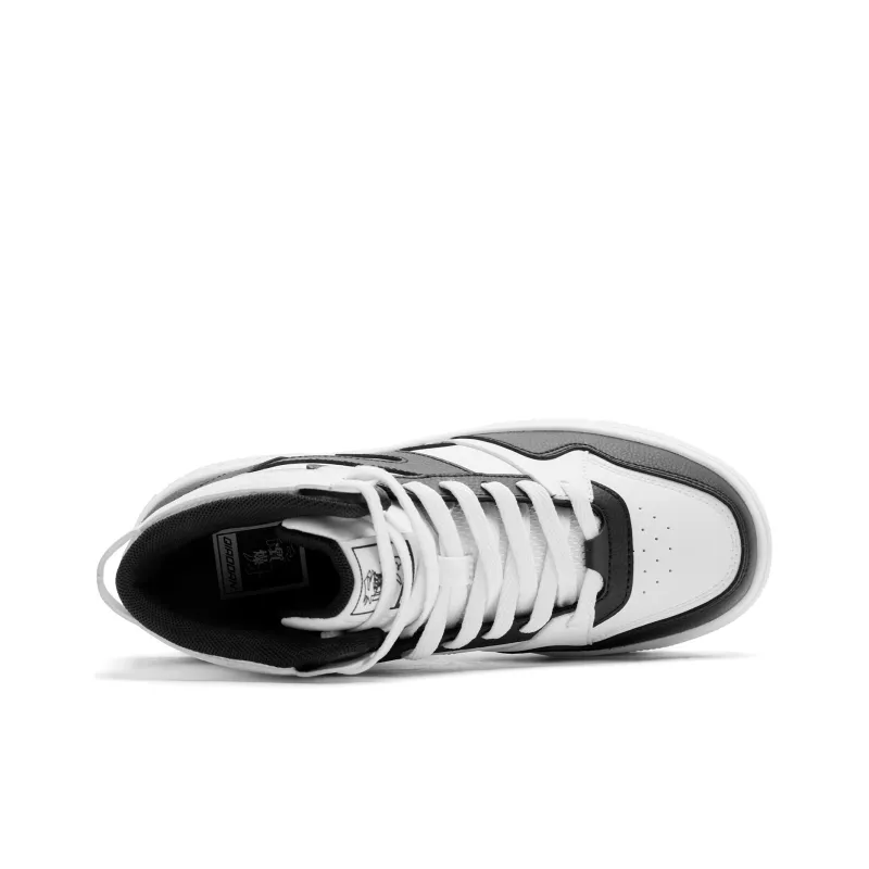 QIAODAN Skateboard Shoes Women's High Top Jordan White/Black-3
