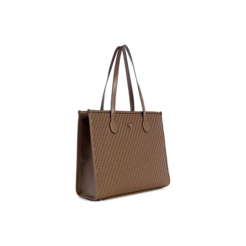 GUESS Artificial Leather Tote Bag, Shopping Bag, Handbag, Shoulder Bag Regular Women's Brown-1