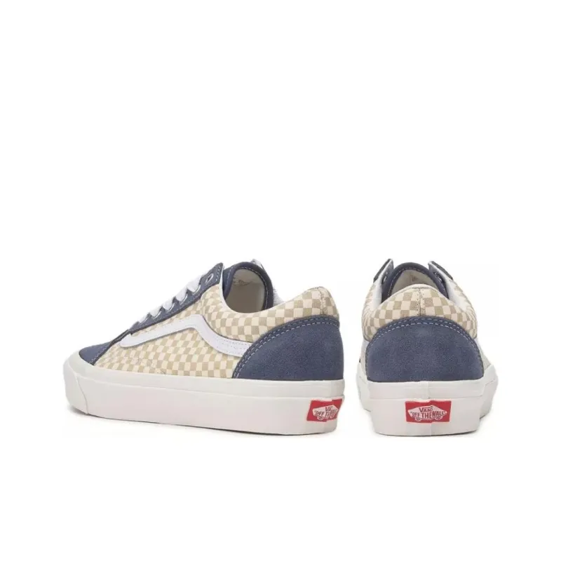 Vans Old Skool 36 Anti Slip Wear Resistant Low Top Skateboard Shoes Unisex Blue Brown-3