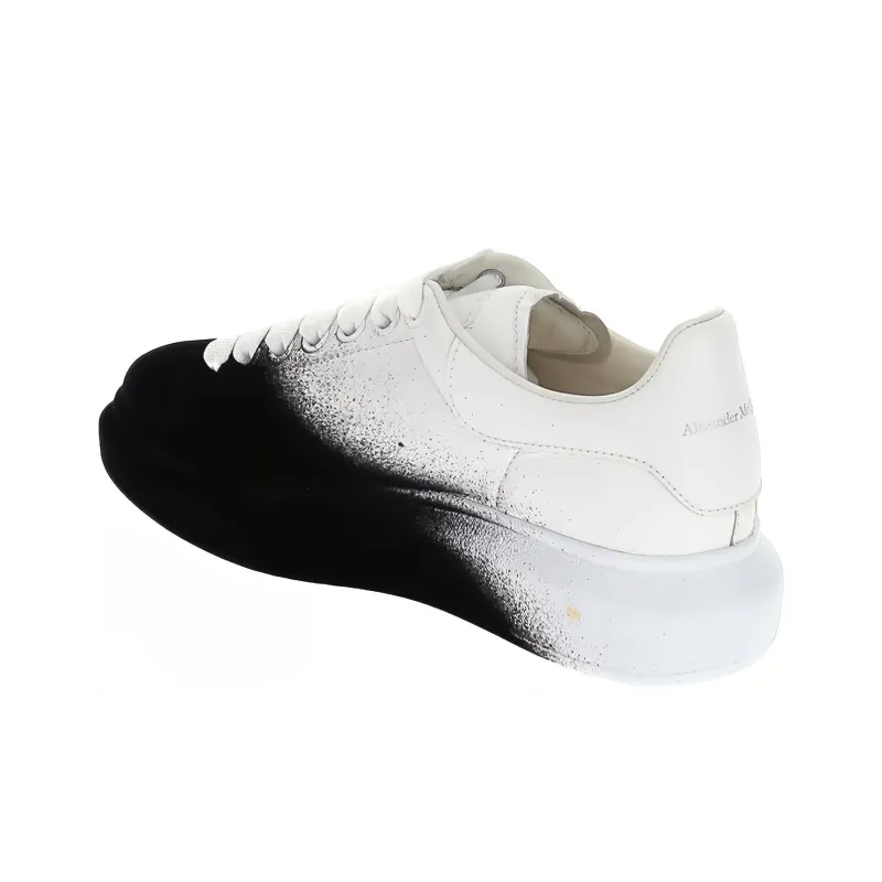 Alexander McQueen Oversized Sneaker 'White Black Velvet Spray' Women's-3