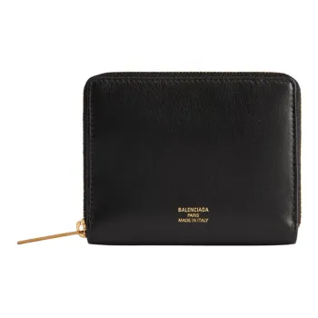 Balenciaga Smooth Calf Leather Coin Purse Women's Black