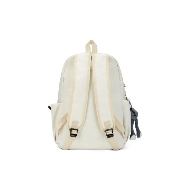 CORALDAISY Fabric Backpack Unisex Cream White-2