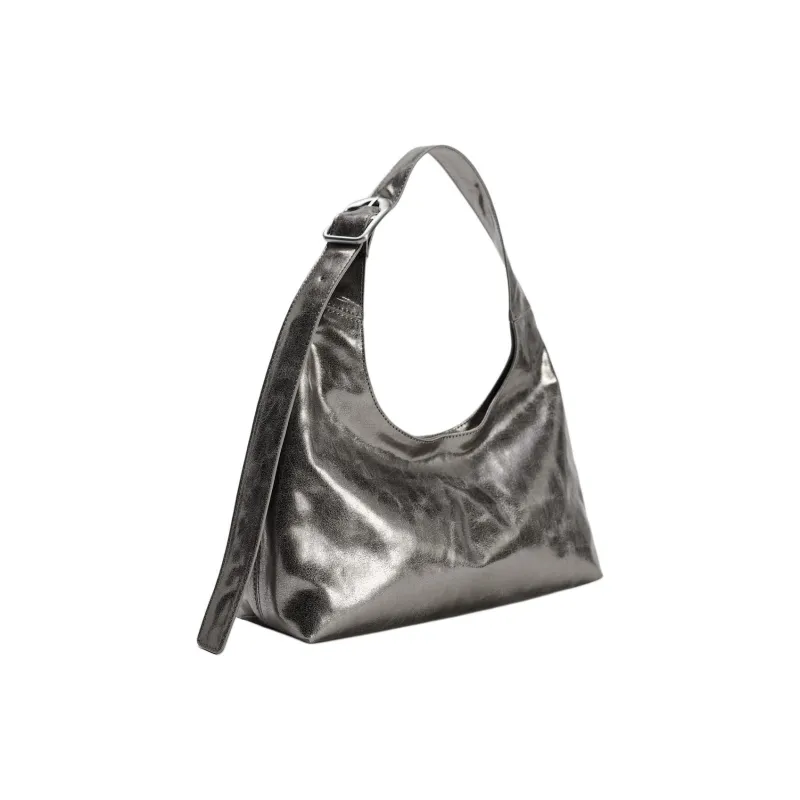 ZARA Artificial Leather One Shoulder Handbags Mini Women's Silver-2
