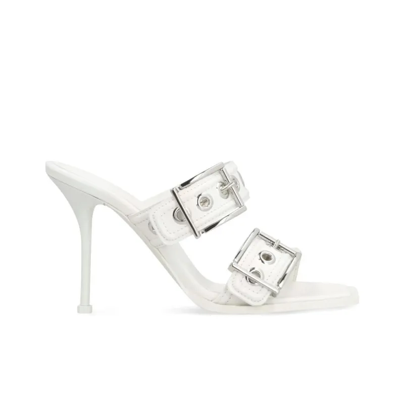Alexander McQueen Punk Double-buckle Leather Mules-1