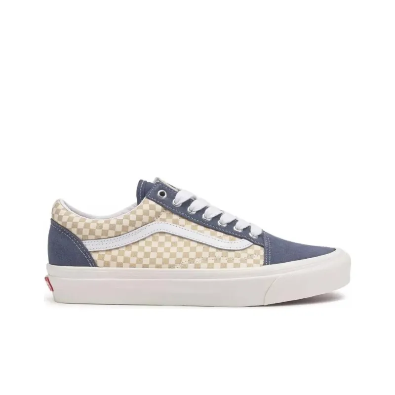 Vans Old Skool 36 Anti Slip Wear Resistant Low Top Skateboard Shoes Unisex Blue Brown-1